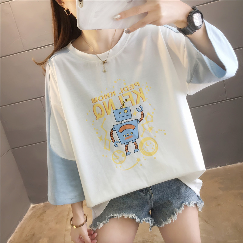 首發實拍6535棉 短袖T恤女學生班服閨蜜裝夏季新款潮打底衫