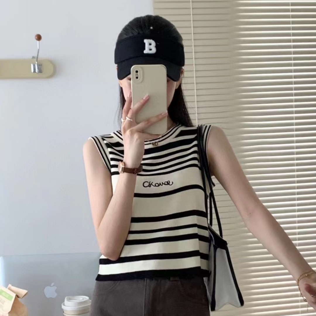 針織背心女春夏西裝內搭無袖打底衫修身顯瘦性感短款運動吊帶上衣