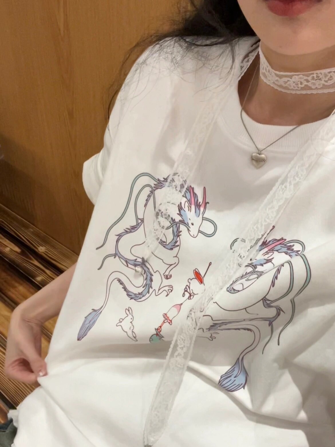 國潮牌原創龍年卡通印花美式寬鬆短袖T恤女夏季新款重磅純棉上衣