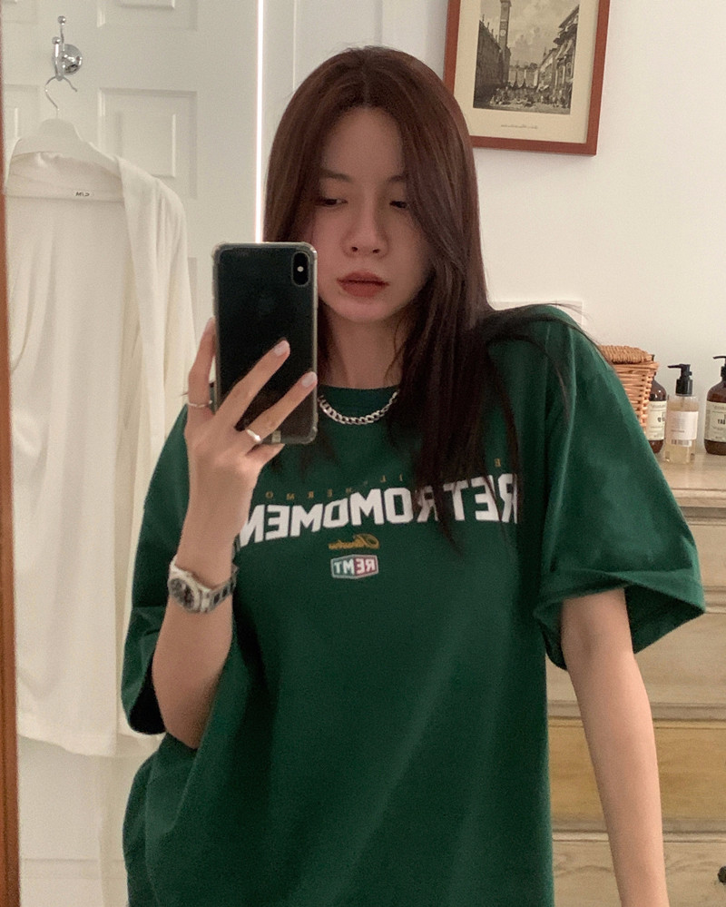 官圖220克/精梳純棉後包領有縫邊S-XXXL夏裝短袖T恤女
