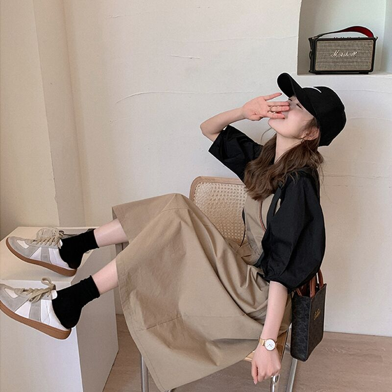 法式高級感氣質長裙兩件套裝早春裝2024年新款女裝背帶連衣裙子夏