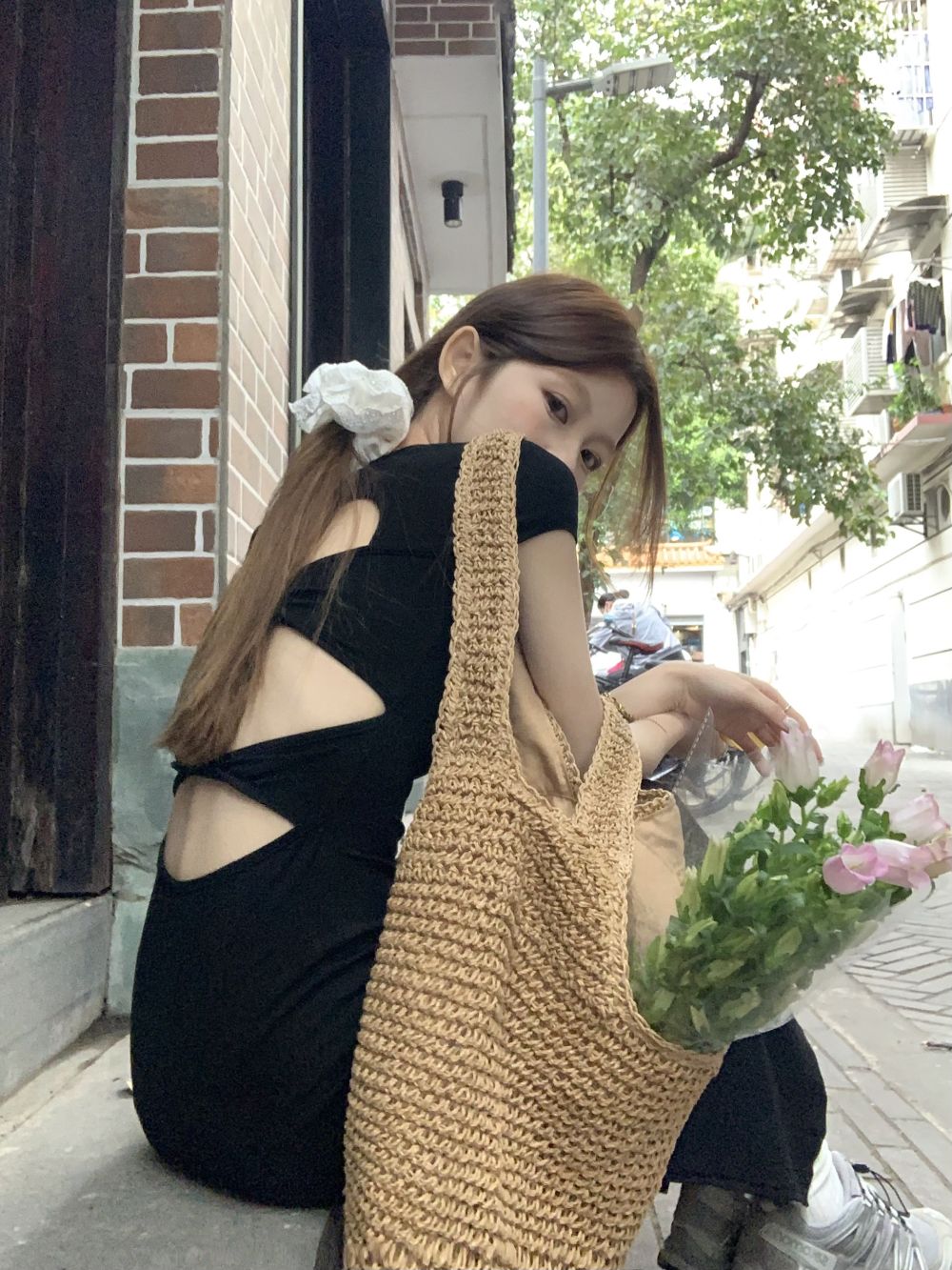 實拍三標齊黑色連衣裙女夏季長款氣質茶歇法式顯瘦包臀裙