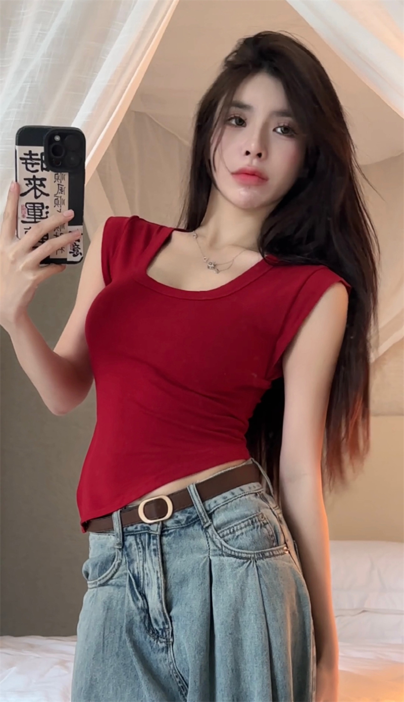 實拍 新款不規則吊帶背心女內搭修身時尚洋氣上衣無袖簡約t恤