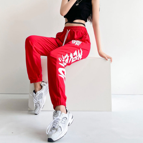 Sports pants European and American style jazz dance pants summer new loose hip-hop trendy brand high-waisted casual harem pants