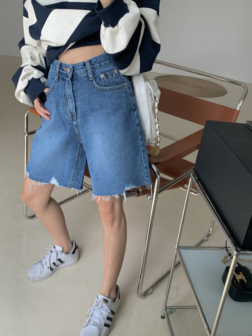 簡約百搭寬鬆型直筒褲6分褲