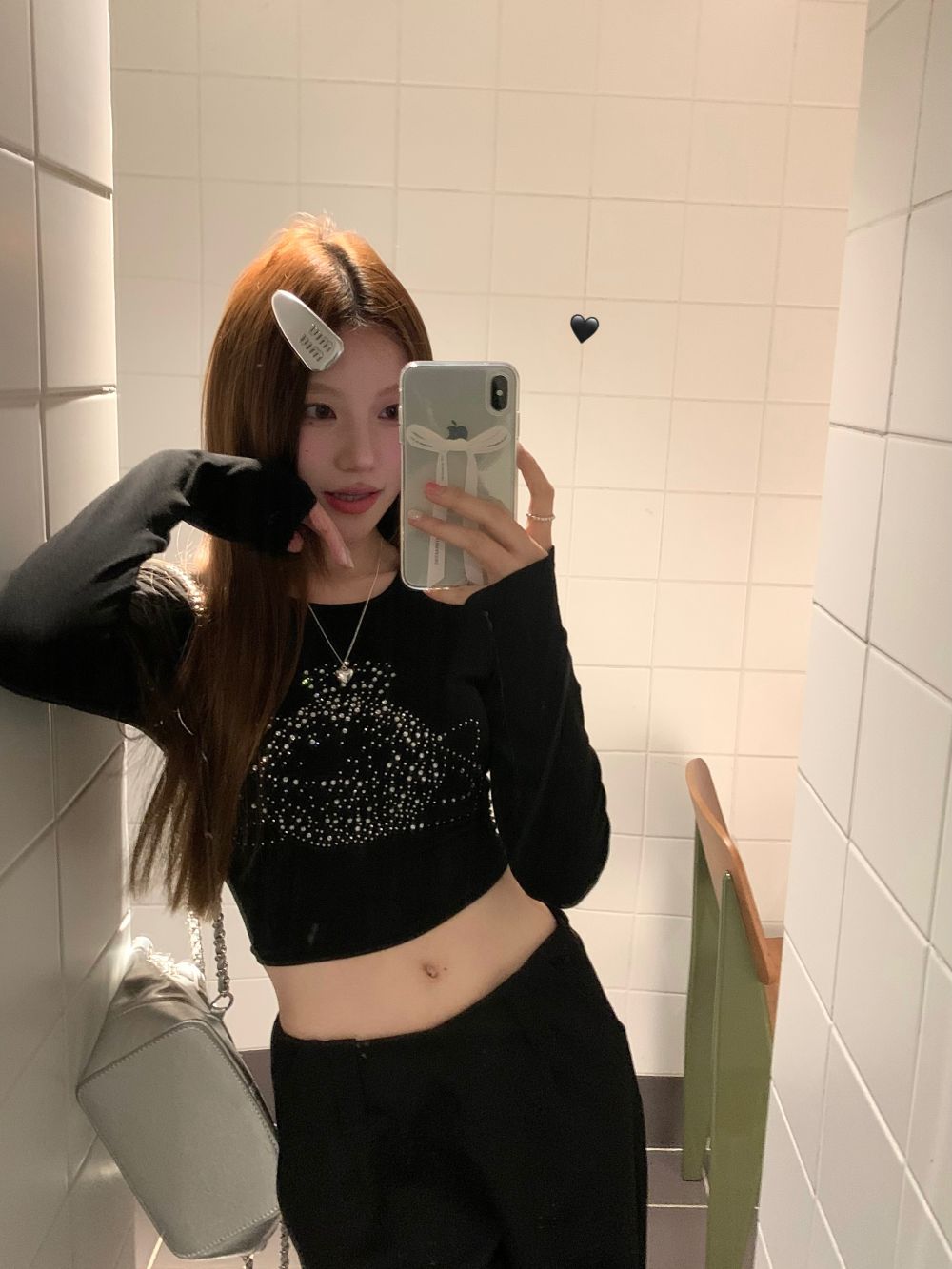 實拍三標齊星球燙鑽設計感露背顯瘦辣妹長袖帶胸墊T