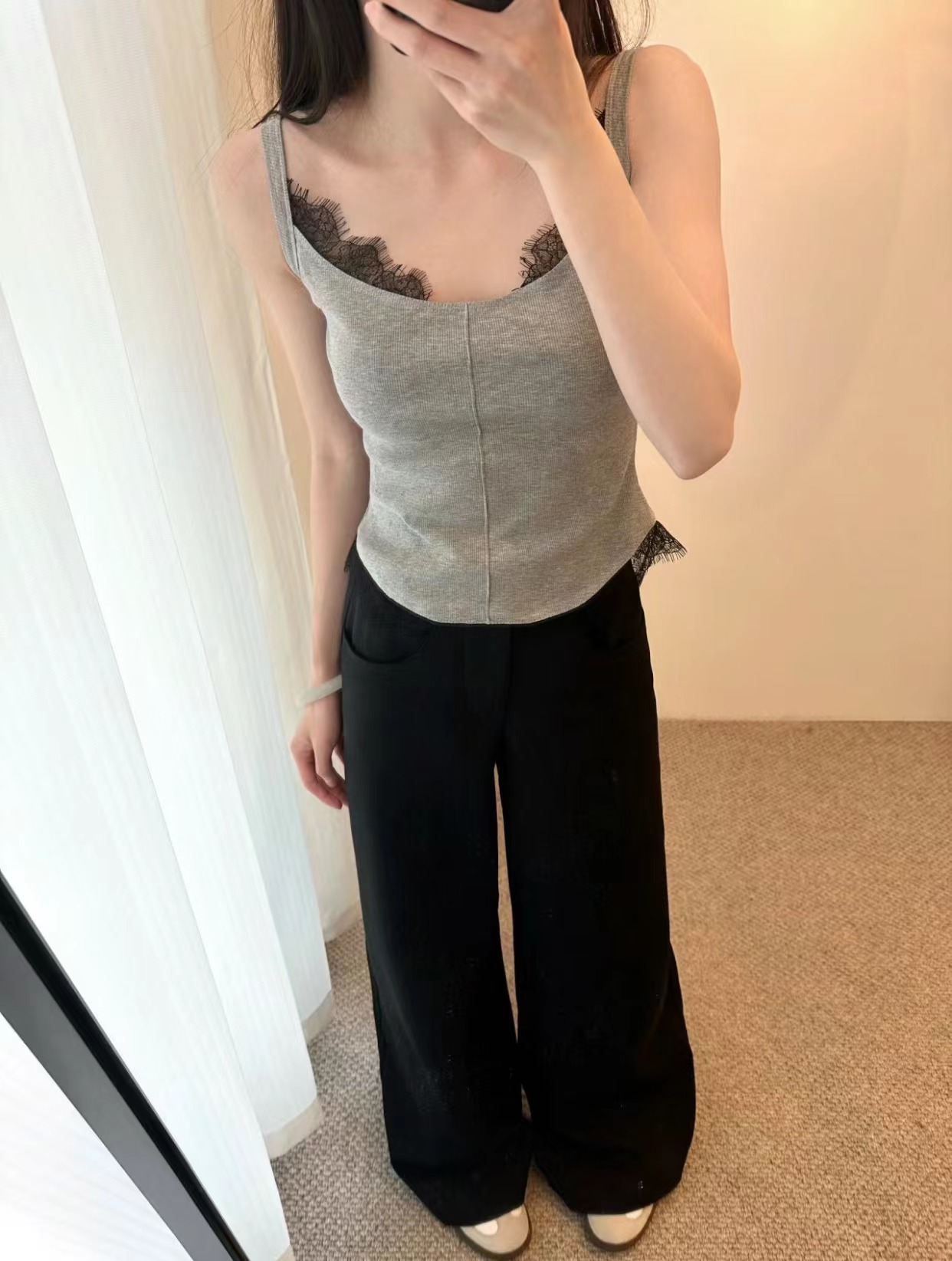 實拍 辣妹背心睫毛蕾絲解構吊帶基礎百搭打底內搭