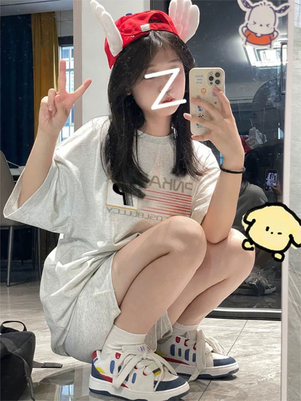 純棉夏季新款美式高街設計短袖t恤女寬鬆洋氣字母半袖體恤衫