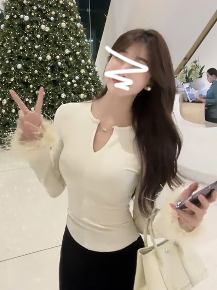 內搭打底衫女春秋季高級感2024新款小個子香風別致絕美修身小上衣