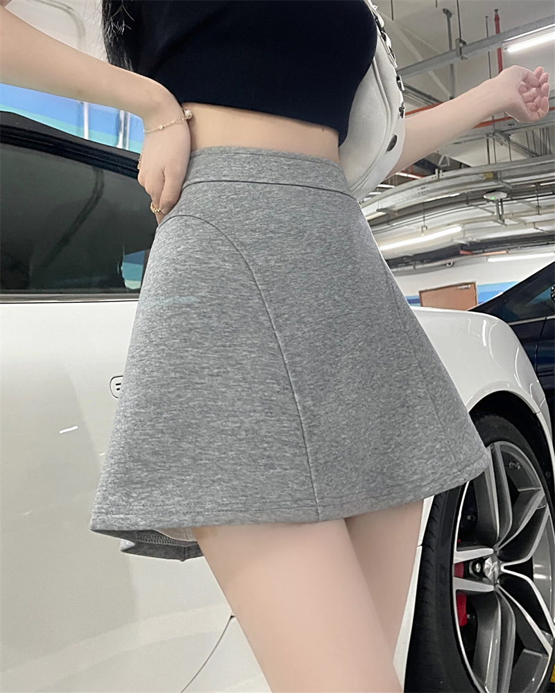 實拍夏季新款寬鬆休閒顯瘦A字百搭短裙女