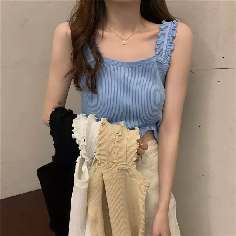2024針織小吊帶背心女內搭夏季外穿裹胸辣妹打底美背外穿抹胸上衣