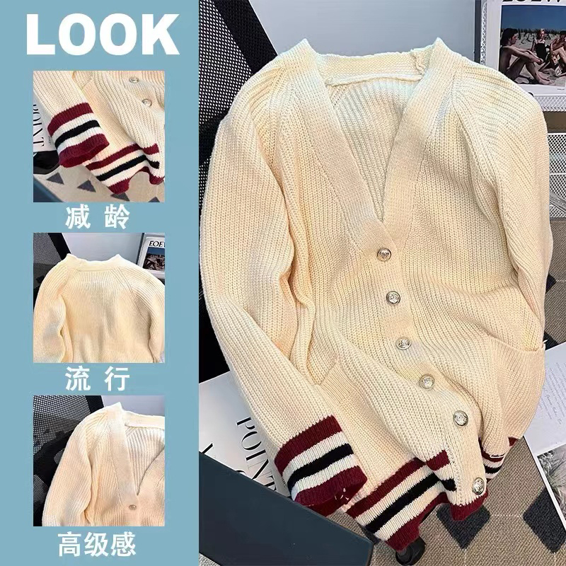 實拍~早春新款小香風針織開衫2024年韓系溫柔小個子慵懶毛衣外套