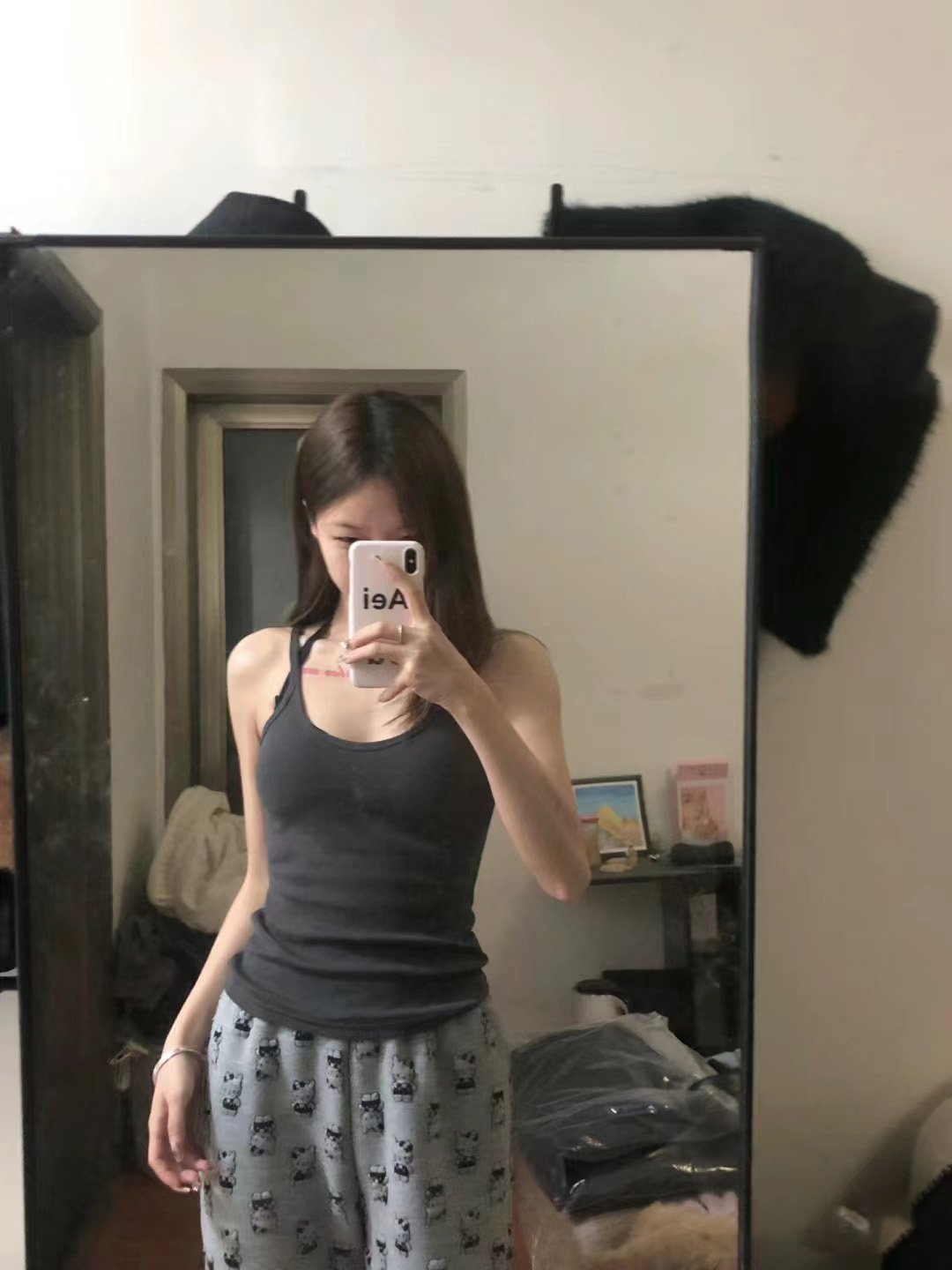 純棉U領小吊帶背心女襯衫內搭彈力修身顯瘦辣妹純欲緊身無袖上衣