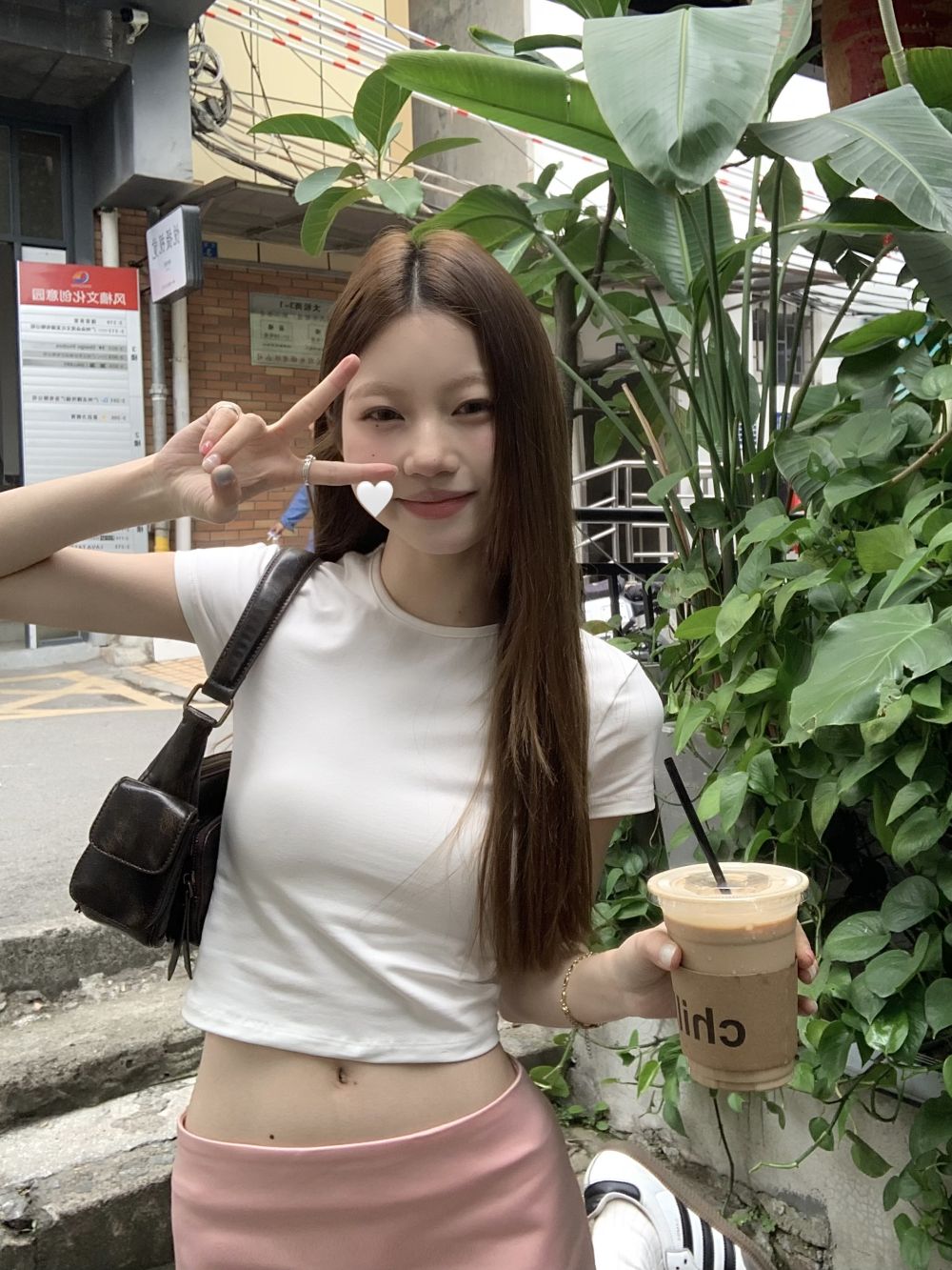實拍三標齊小個子圓領短款簡約T+高腰顯瘦半身裙兩件套