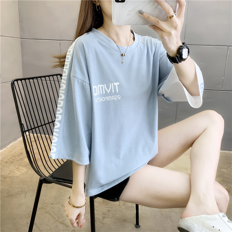 首發實拍6535棉 短袖T恤女學生班服閨蜜裝夏季新款潮打底衫