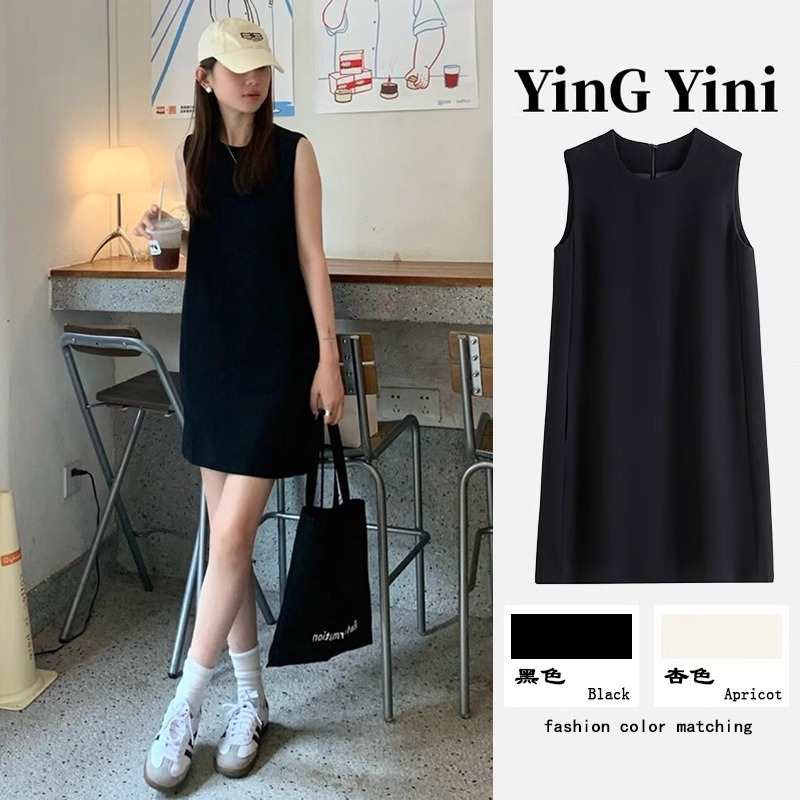 夏季2024新款背心連衣裙女