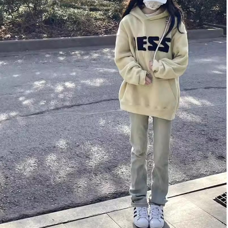 美式復古高街直筒牛仔褲女春秋新款高腰彈力修身顯瘦百搭闊腿褲子
