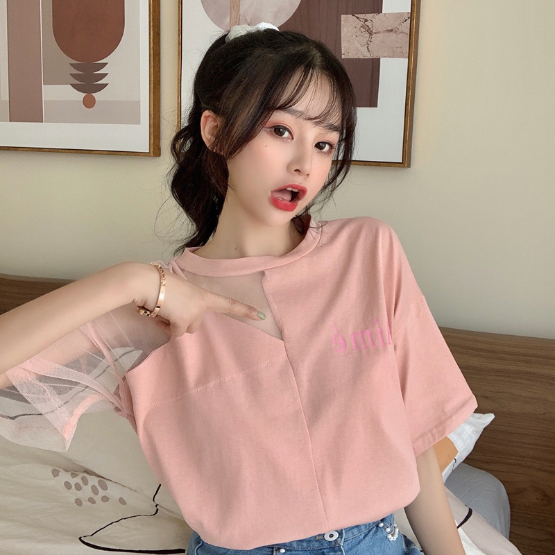 小眾設計感短袖t恤女夏季怪味寬鬆韓版ins潮學生bf風心機半袖上衣