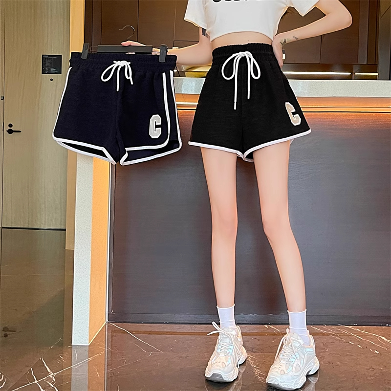 實拍夏季新款寬鬆休閒顯瘦闊腿百搭短褲女