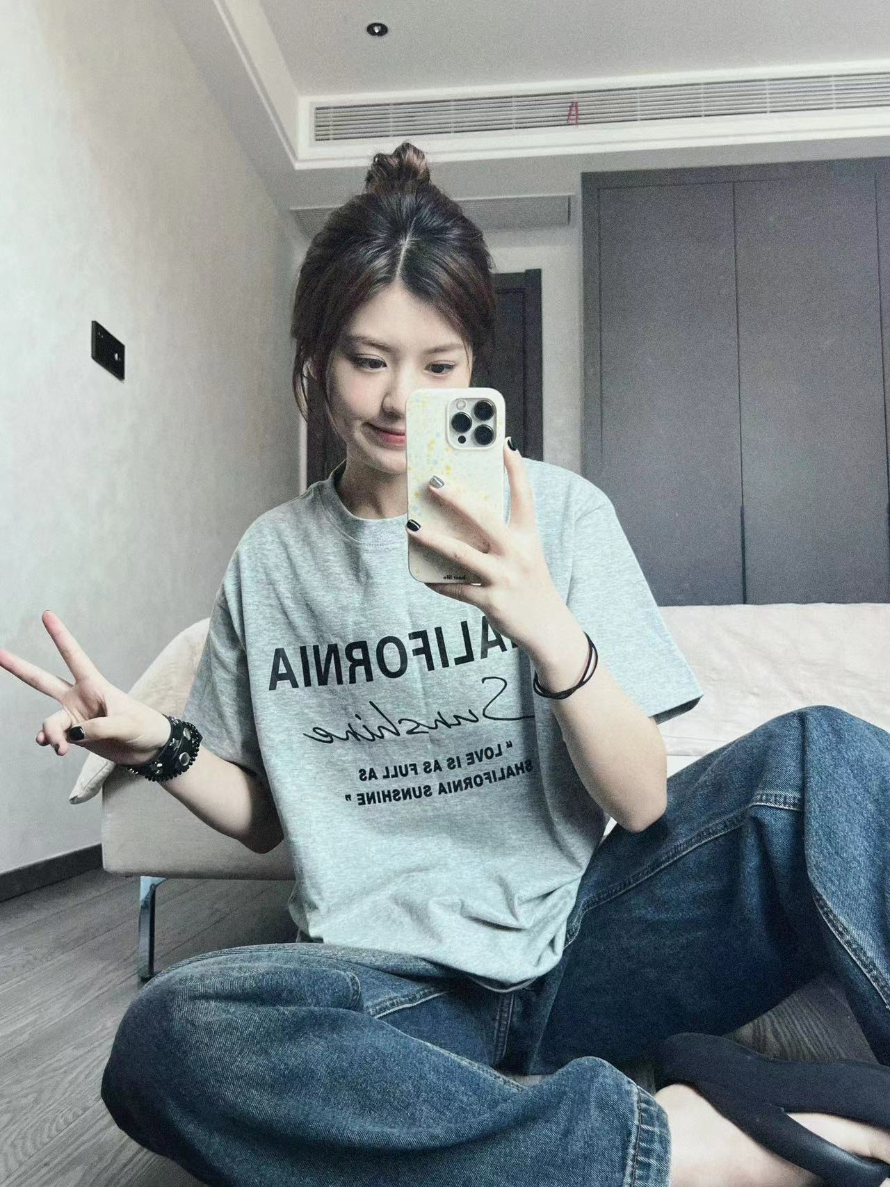 美式復古高街休閒字母印花短袖T恤女夏季新款寬鬆半袖百搭上衣ins