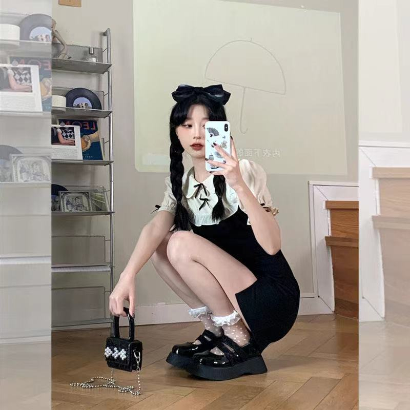 欲風假兩件收腰顯瘦連衣裙女夏季別致驚艷絕美性感包臀辣妹裙子