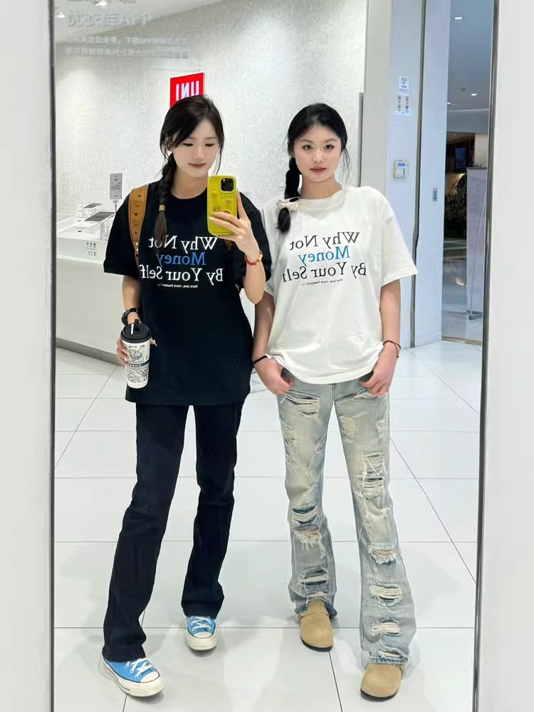 重磅/精梳純棉後包領 有縫邊S-XXXL夏裝短袖T恤女