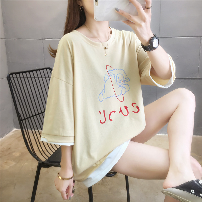 首發實拍6535棉 短袖T恤女學生班服閨蜜裝夏季新款潮打底衫