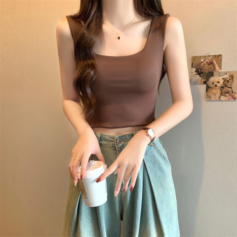 實拍 法式小吊帶背心夏外穿西裝內搭打底小眾抹胸辣妹上衣潮