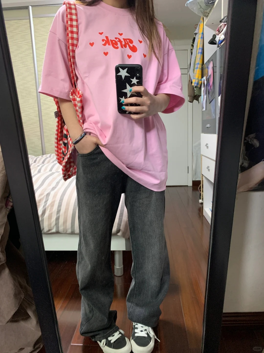 純棉220克，精梳緊密夏季新款寬鬆印花短袖T恤女上衣情侶