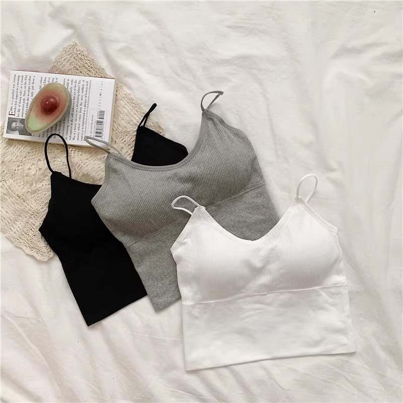 Actual price ~ High-quality, versatile and beautiful back-wearing bottoming suspender top with breast pads, underwear, threaded vest
