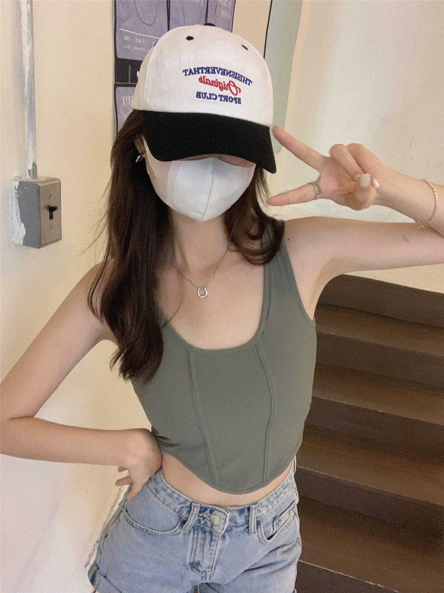 實拍 帶胸墊 夏季新款簡約修身內搭背心吊帶女