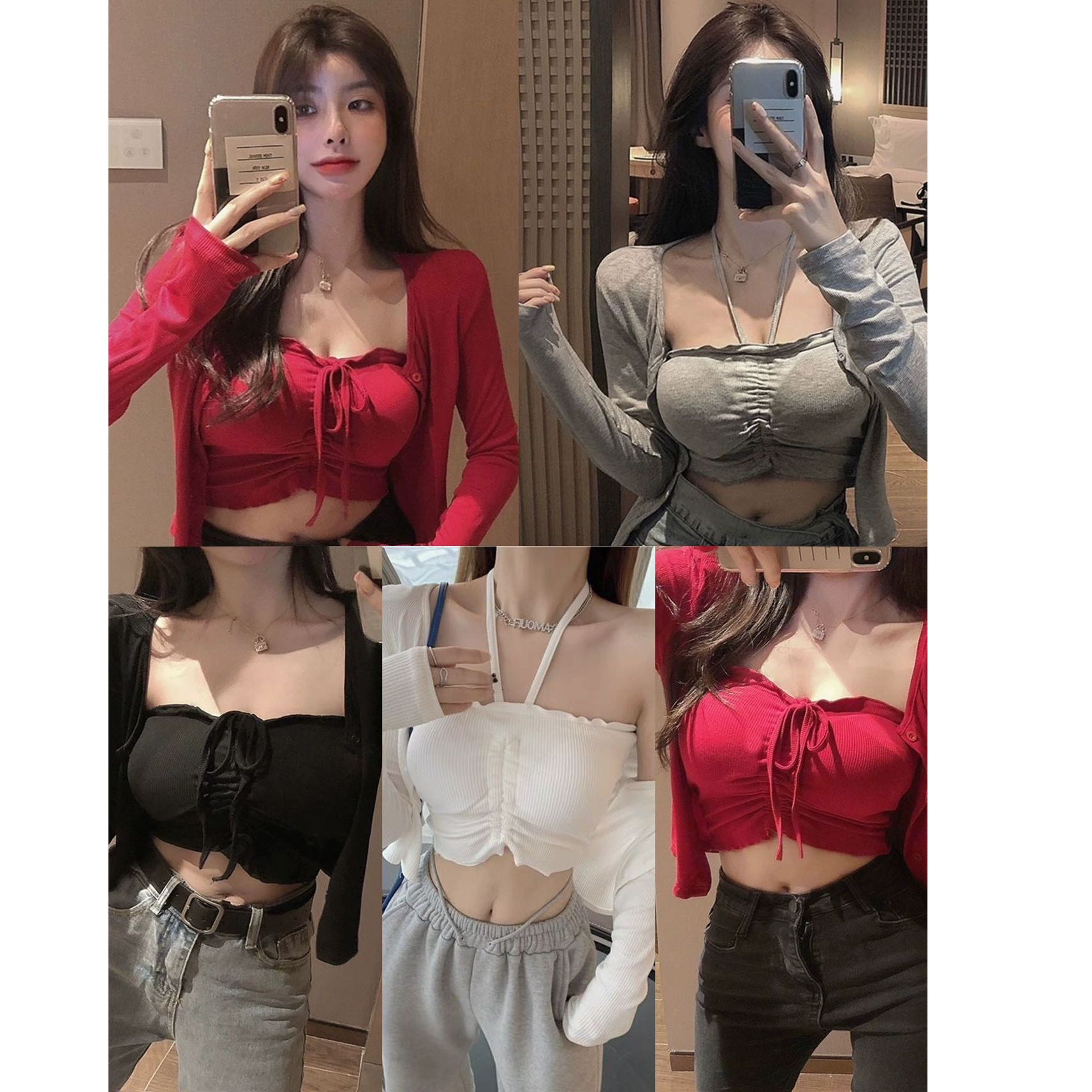 美貌代表 帶胸墊吊帶背心女蝴蝶結蕾絲內搭外穿顯瘦短款上衣