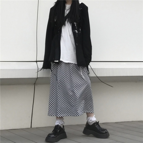 Summer 2024 new style versatile small plaid skirt for women loose type regular