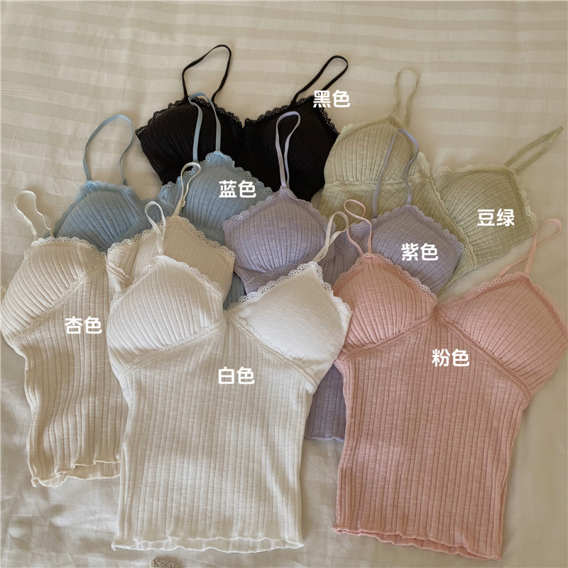 實拍 內搭性感蕾絲小吊帶背心夏季女顯瘦外穿無袖美背辣妹7色