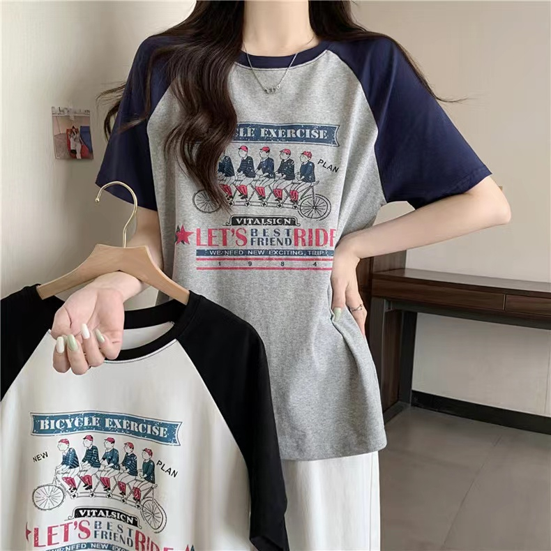 實拍純棉寬鬆短袖上衣女T恤