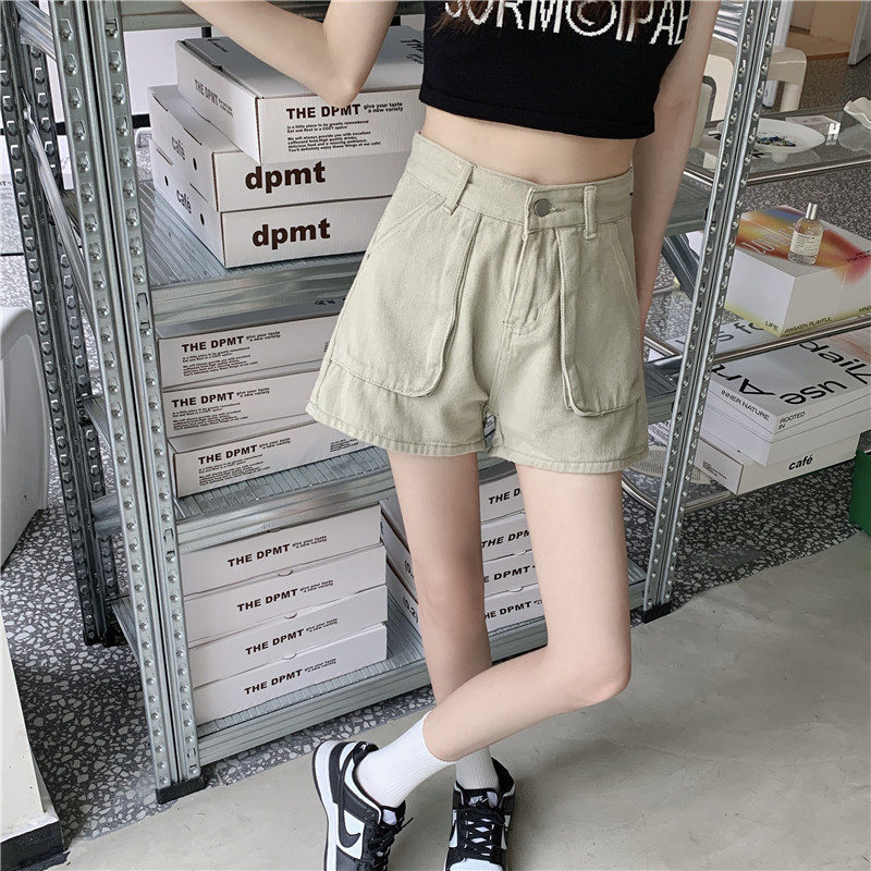 實拍 2024夏季新款工裝牛仔褲女辣妹復古直筒短褲顯瘦大碼褲子