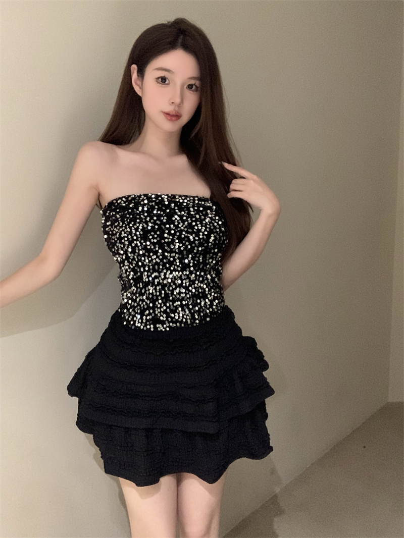 實拍  芭蕾風新款甜美法式蛋糕裙半身裙高腰百搭短裙