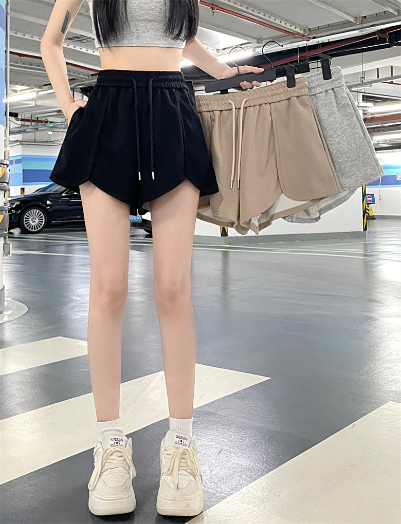 -實拍 夏季新款寬鬆休閒顯瘦闊腿百搭短褲女