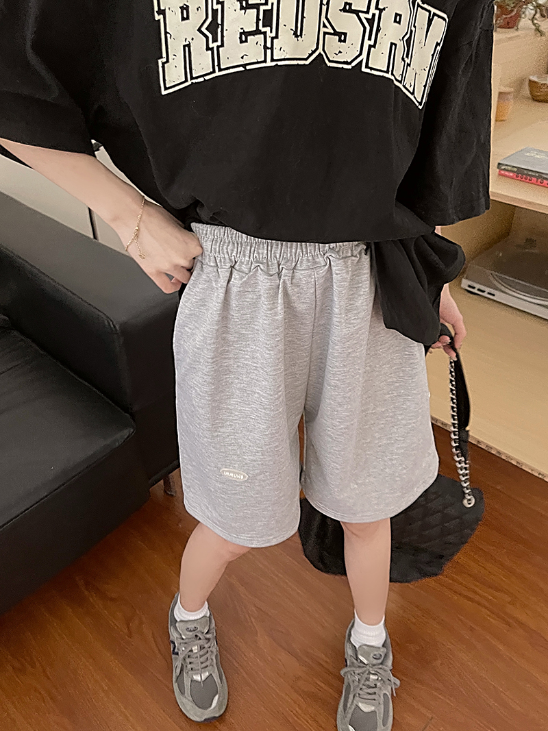 實拍 夏季韓版大碼S-4XL闊腿寬鬆高腰直筒顯瘦休閒運動五分褲女