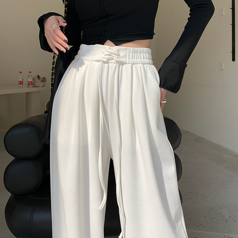 Official picture of new spring wide-leg, high-waist, slim and versatile casual sports pants