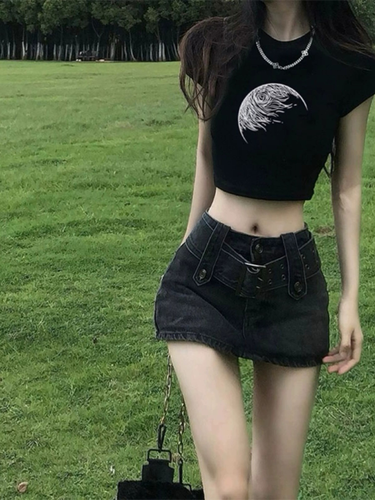 短袖t恤女夏季新款美式高腰露臍修身顯瘦短款上衣女潮