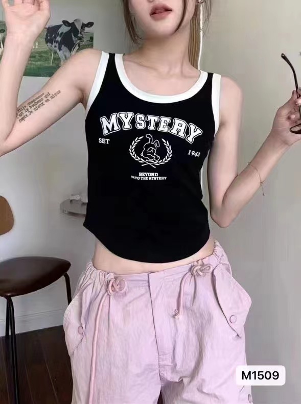 吊帶運動坎肩背心內搭無袖女夏季設計感小眾外穿修身短款百搭上衣
