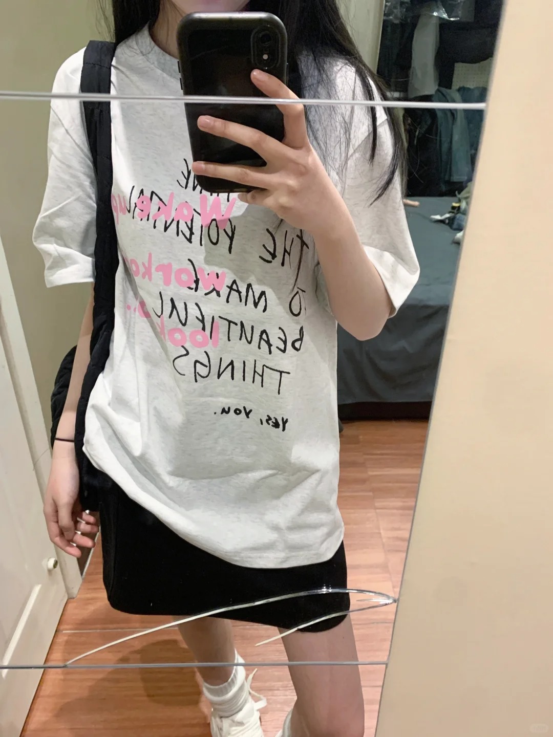 復古趣味手繪塗鴉字母印花純棉短袖t恤女夏季新款百搭寬鬆半袖潮