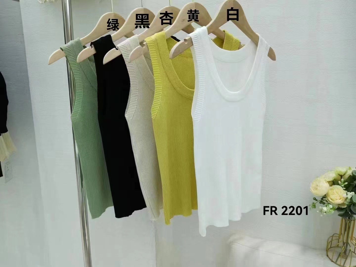 針織大碼女裝純色2024夏季背心吊帶超修身套頭上衣女