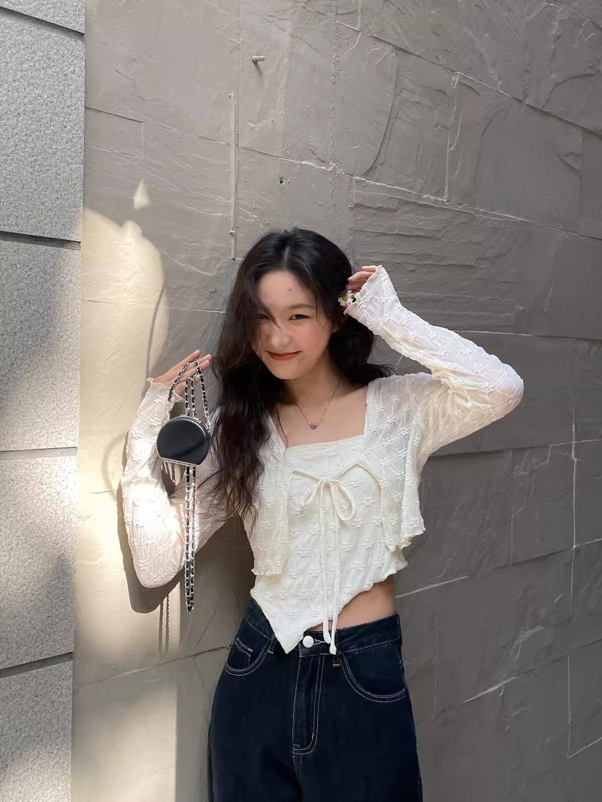 你好卡農 蕾絲開衫吊帶背心兩件套女夏季新款設計感純欲上衣套裝