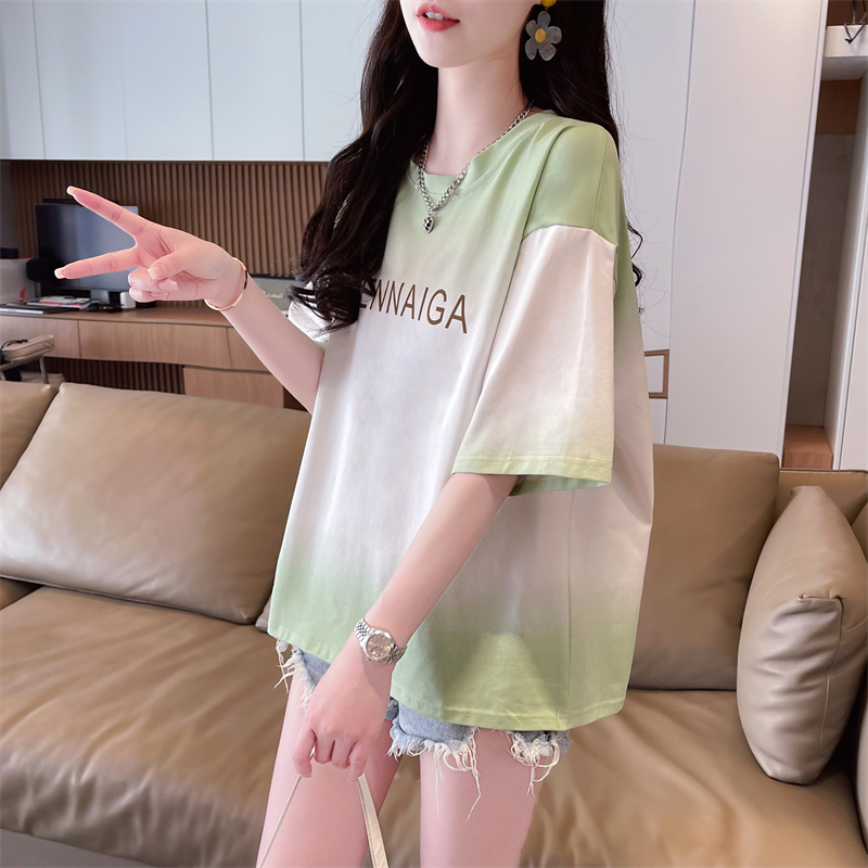 首發實拍6535棉夏季新款時尚休閒薄款短袖T恤女韓版寬鬆上衣