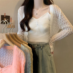 Sweet and Pure Desire Mesh Suspender Women's Thin Cool Salt Style Street-Friendly Sunscreen Cardigan Top Hot Girl Summer Dress