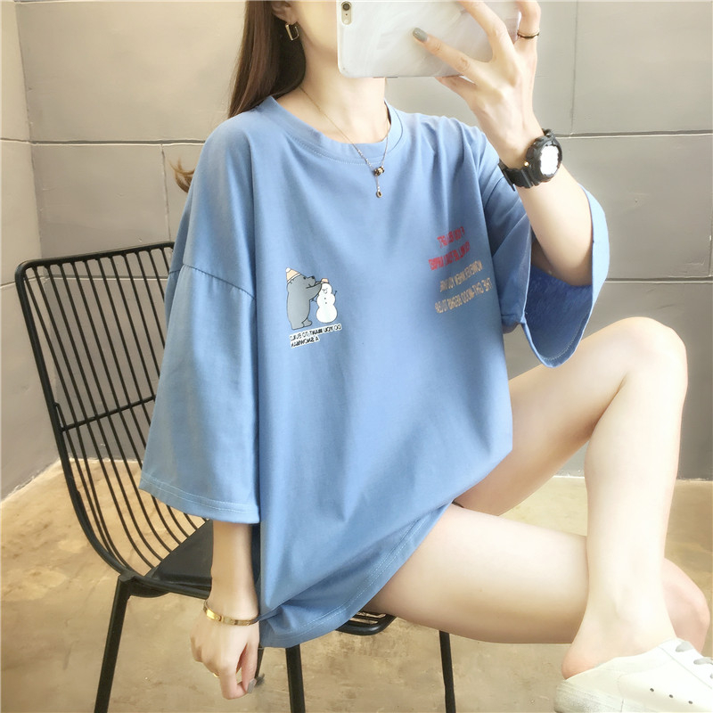 首發實拍6535棉 短袖T恤女學生班服閨蜜裝夏季新款潮打底衫