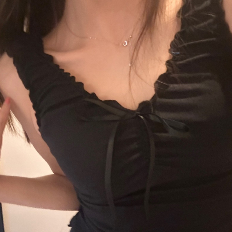 辣妹純欲風內搭小吊帶女蝴蝶結背心春夏季短款無袖上衣