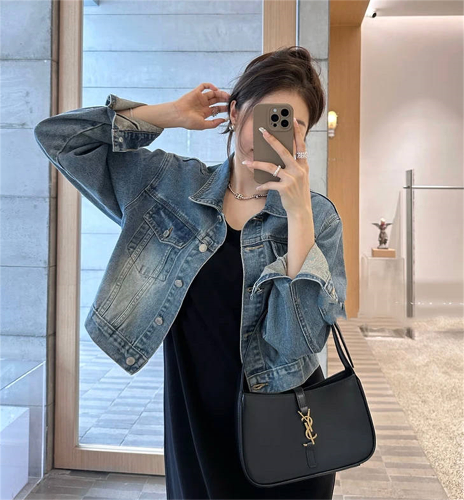 網紅短款牛仔外套女2024早秋新款高級感寬鬆顯瘦薄款休閒夾克上衣